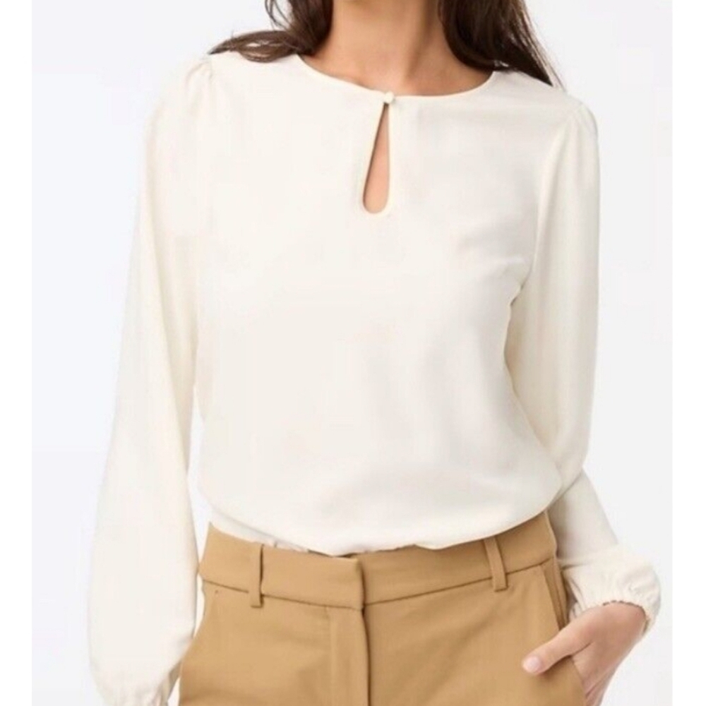 NWT J.Crew Keyhole Top in cream
